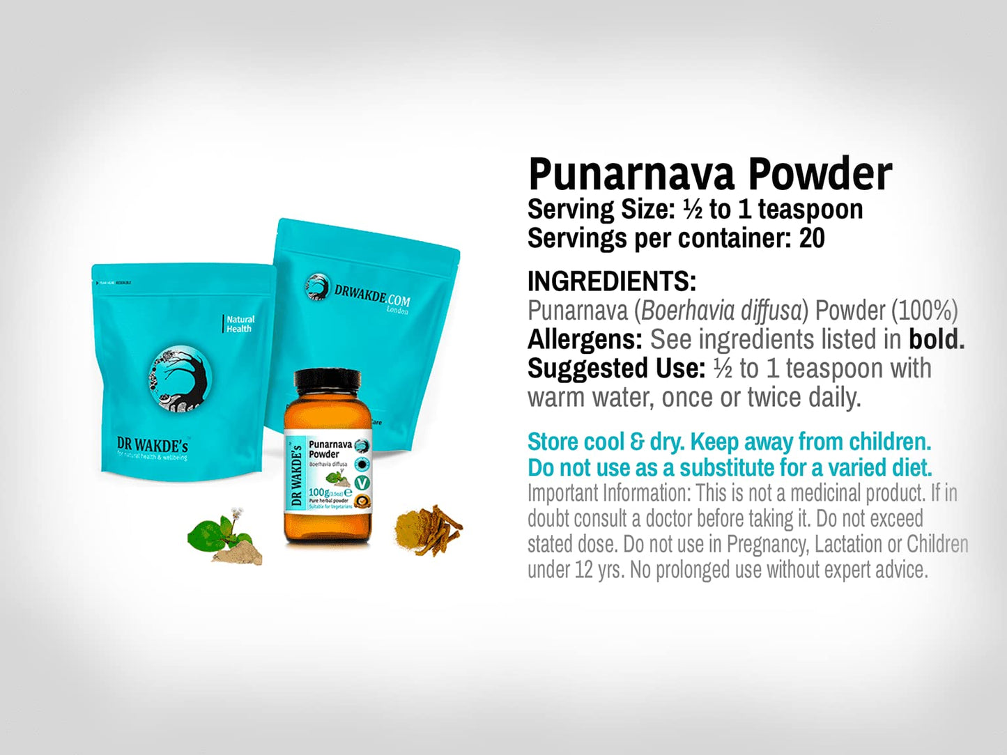 DR WAKDE's Punarnava Powder 17.6 Ounce