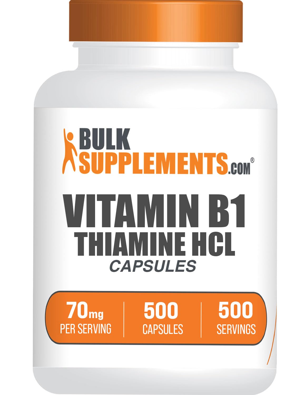 BulkSupplements Thiamine HCl Capsules, 500 Count