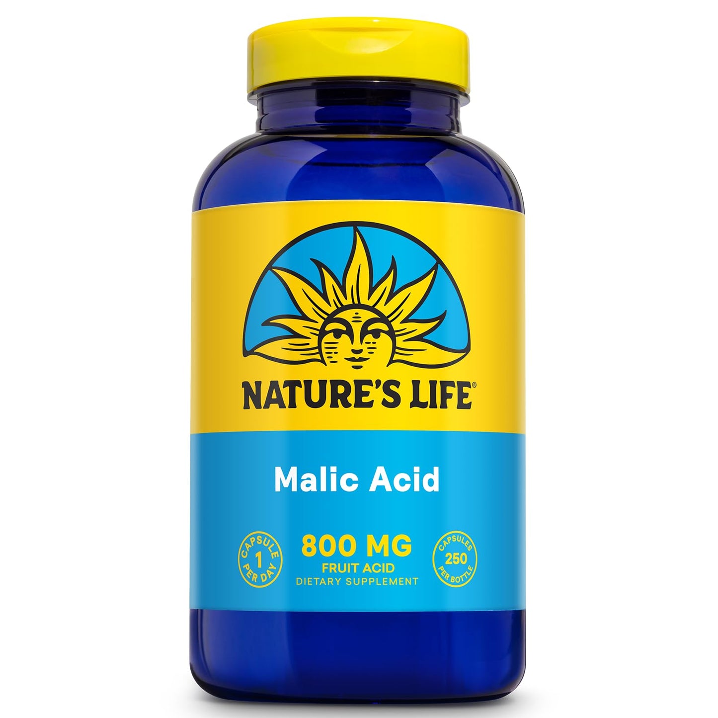 Nature's Life Malic Acid 800 mg Capsule, 250 Count