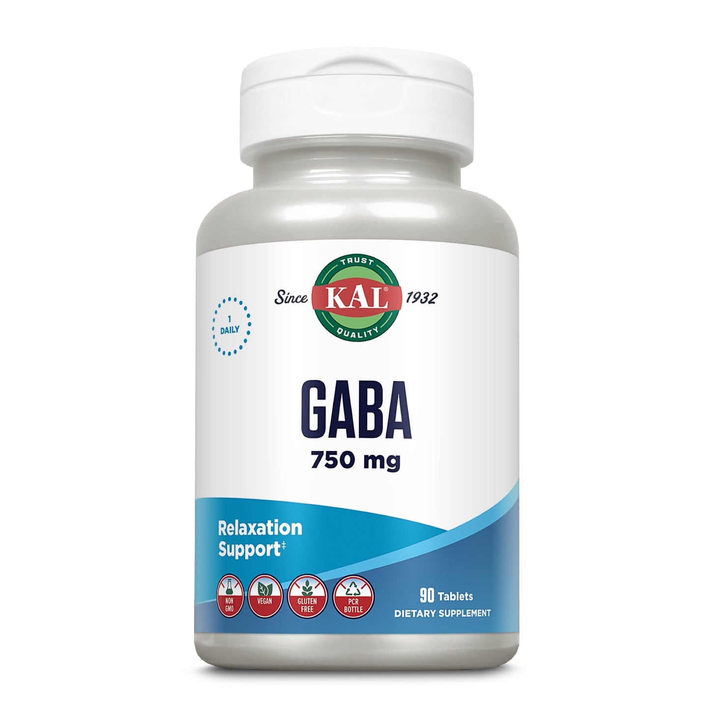 KAL GABA Supplement Tablets, 90 Tablets