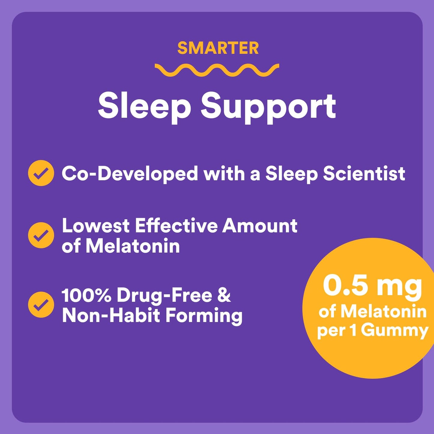 SmartyPants Kids Sleep Gummies with Melatonin 0.5mg, Chamomile & Vitamin D3, Sleep Aid, Strawberry Mango Flavor, 60 Count