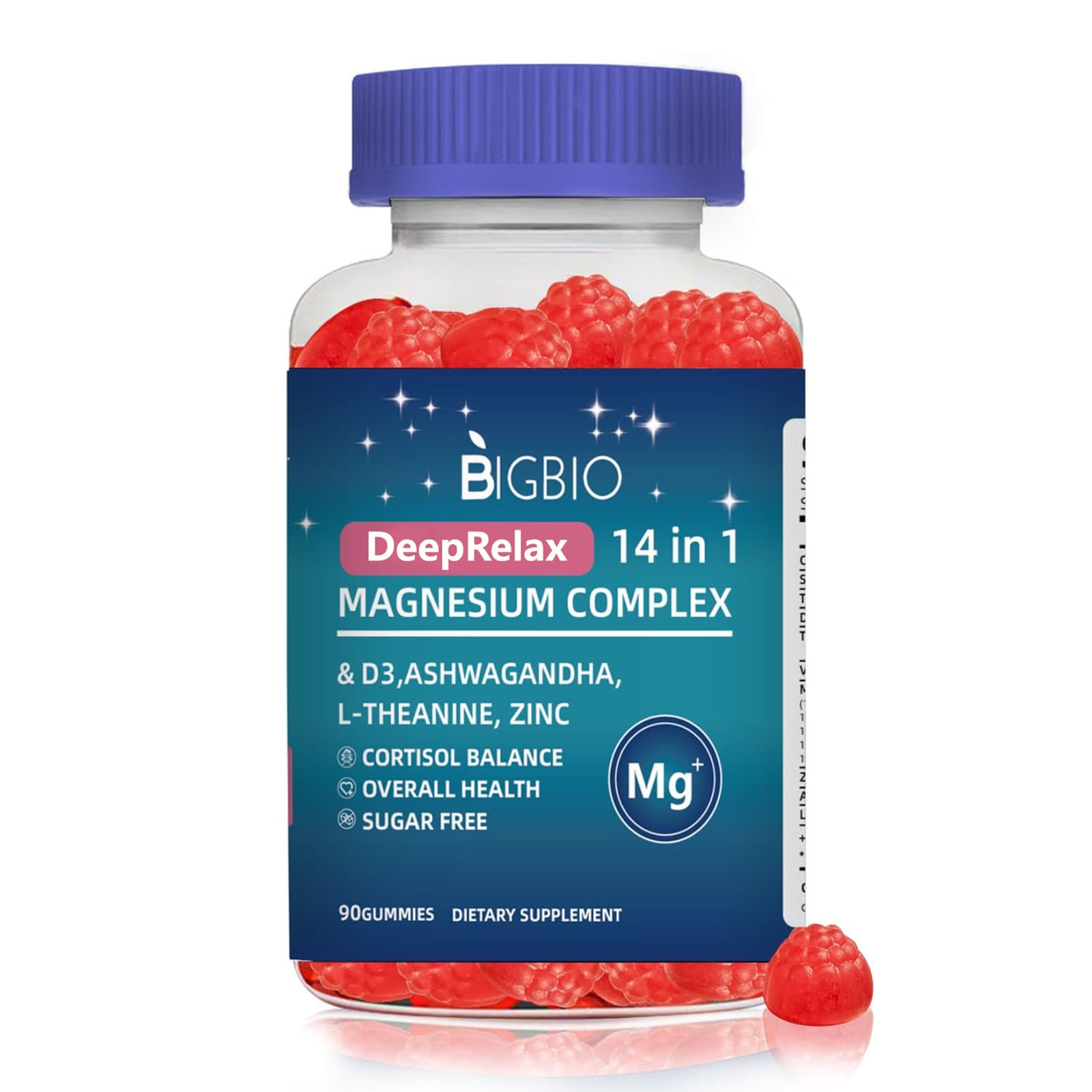 BIGBIO Magnesium Complex 14-in-1 Gummies 90 Count