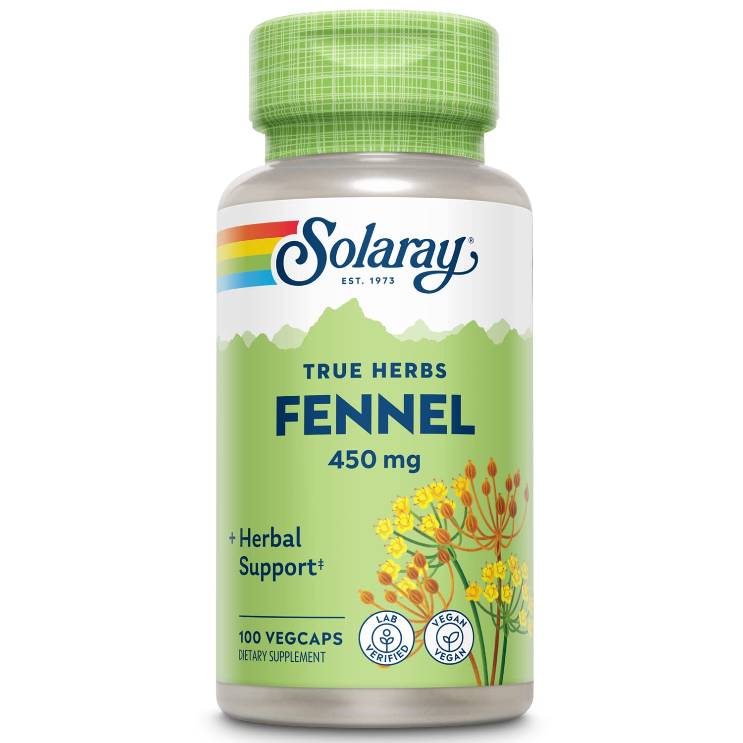 SOLARAY Fennel Seed 450mg Capsules, 100 VegCaps