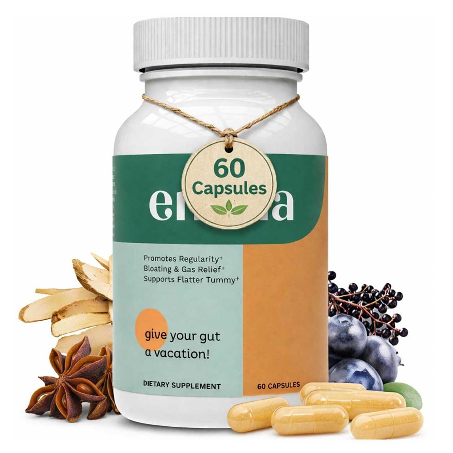 ELEPHANTGOODS Emma-X Gut Health Relief Support Capsules, 60 Count