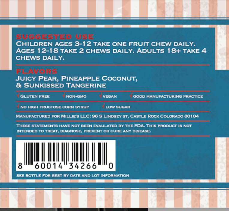 Millie's Rocket Pop Daily Energy Chews Chew 60