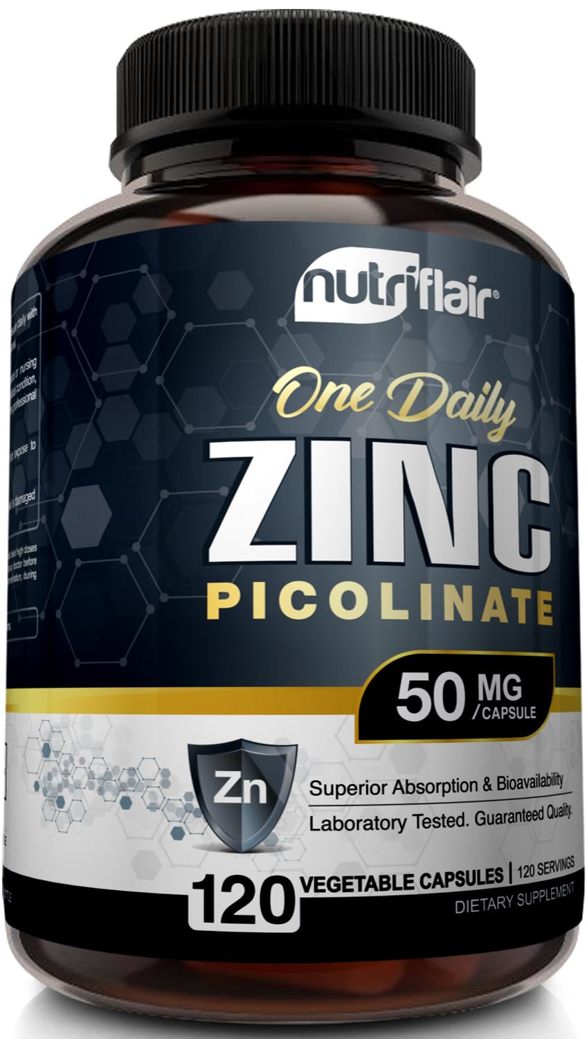 NutriFlair Zinc Picolinate 50mg Capsules, 120 Count