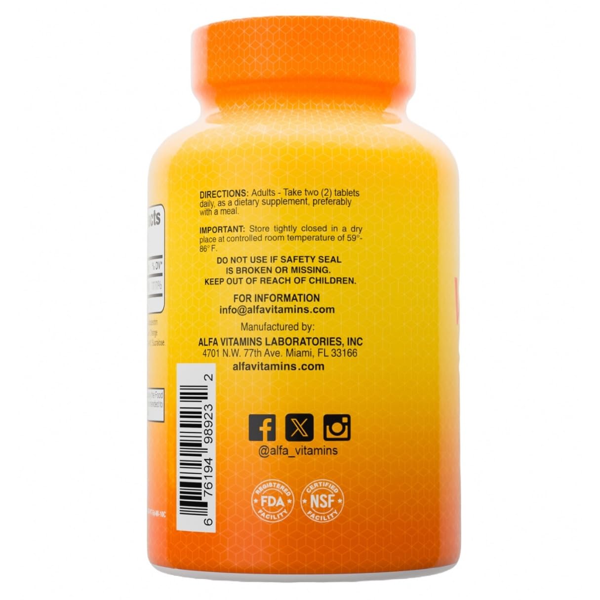 ALFA VITAMINS Vitamin C 1000mg Tablet 60 Count