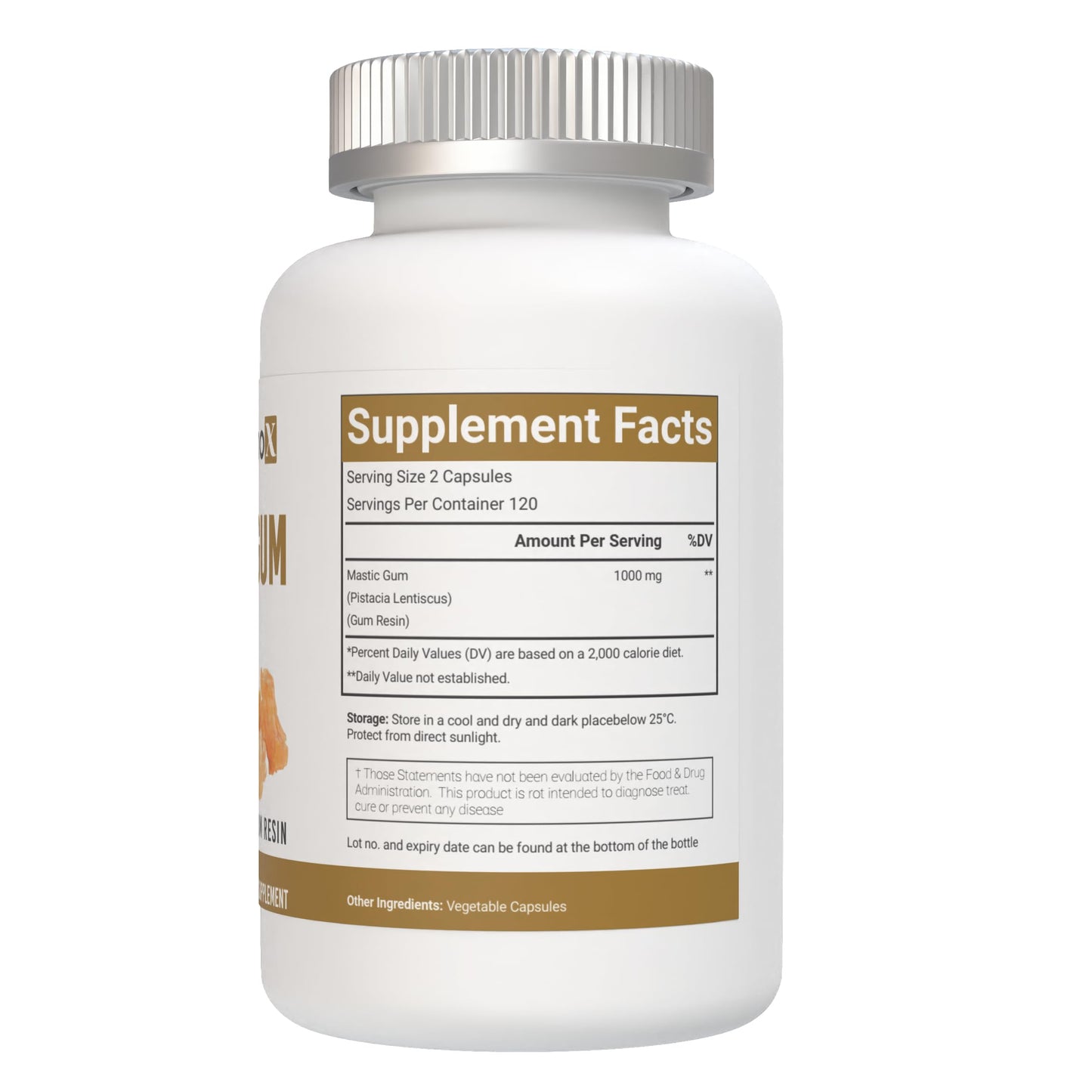 VitaCosmoX Mastic Gum Capsule, 120 Count