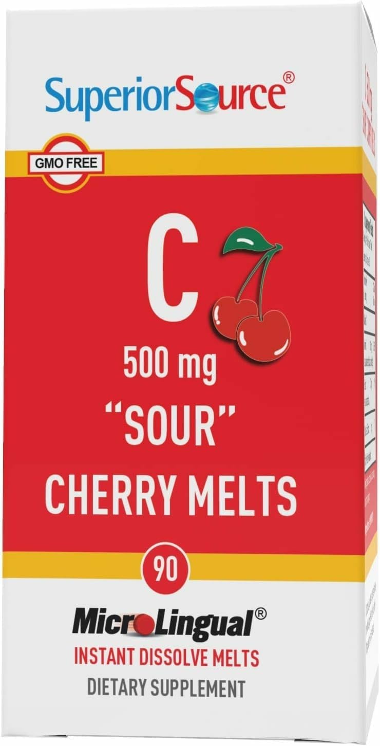 Superior Source Vitamin C 500 mg Sour Cherry Melts Tablet 180 Tablets