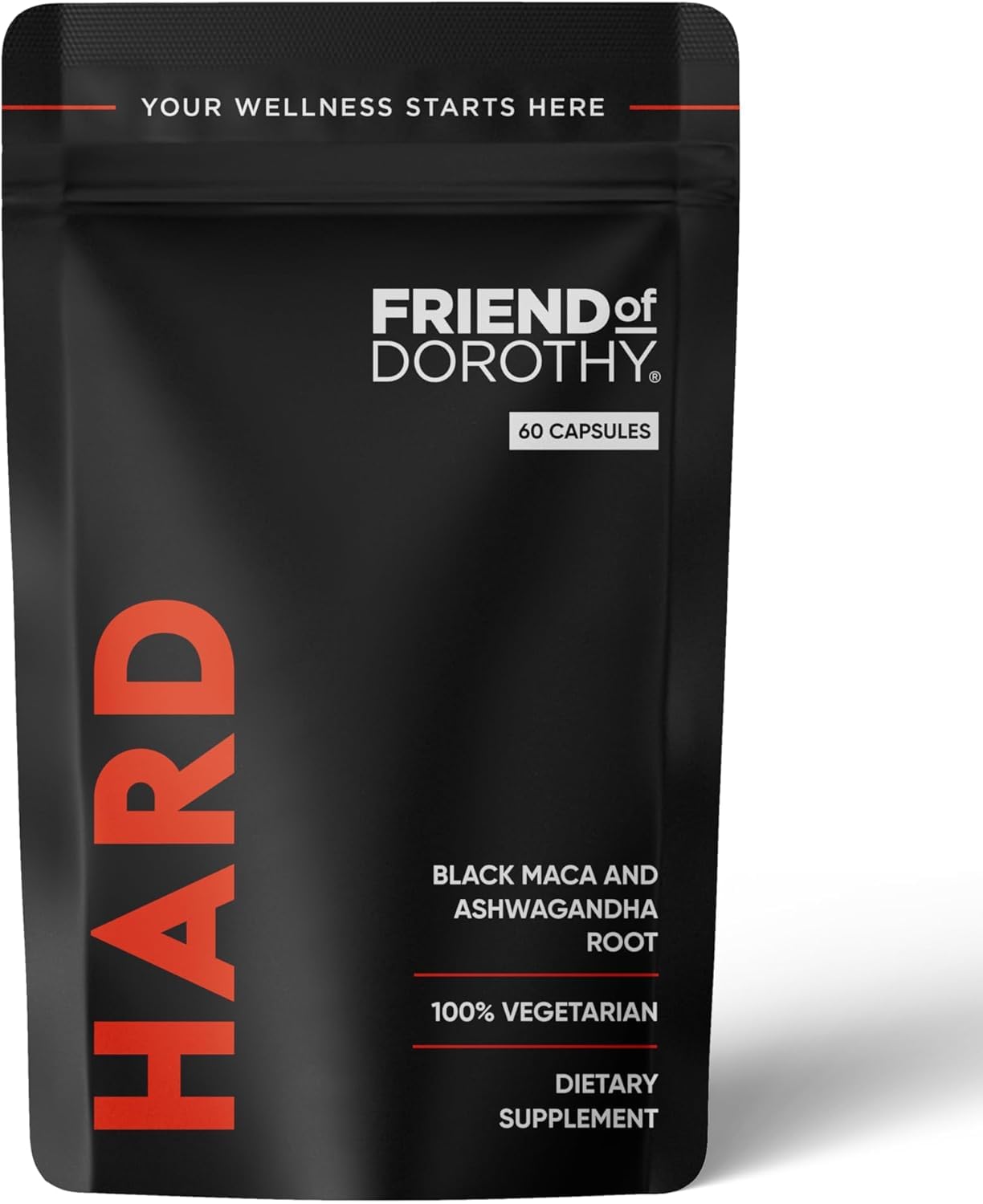 Friend of Dorothy Men's Libido, Energy & Stamina Support Capsules with Black Maca Extract, 60 Capsules