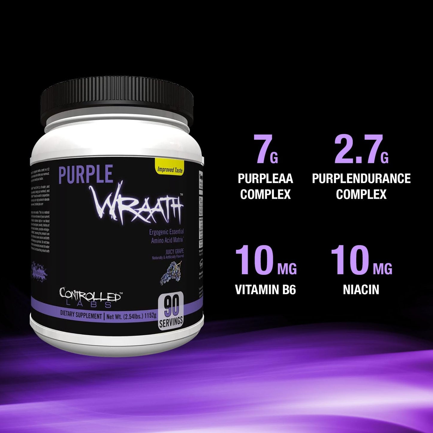 CONTROLLED LABS Purple Wraath BCAA and EAA Amino Acid Supplement Powder, 2.48 Pound
