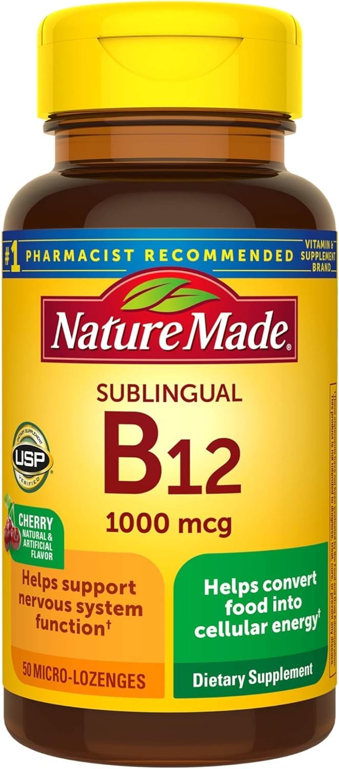 Nature Made Vitamin B12 1000 mcg Sublingual Micro-Lozenges, 50 Count
