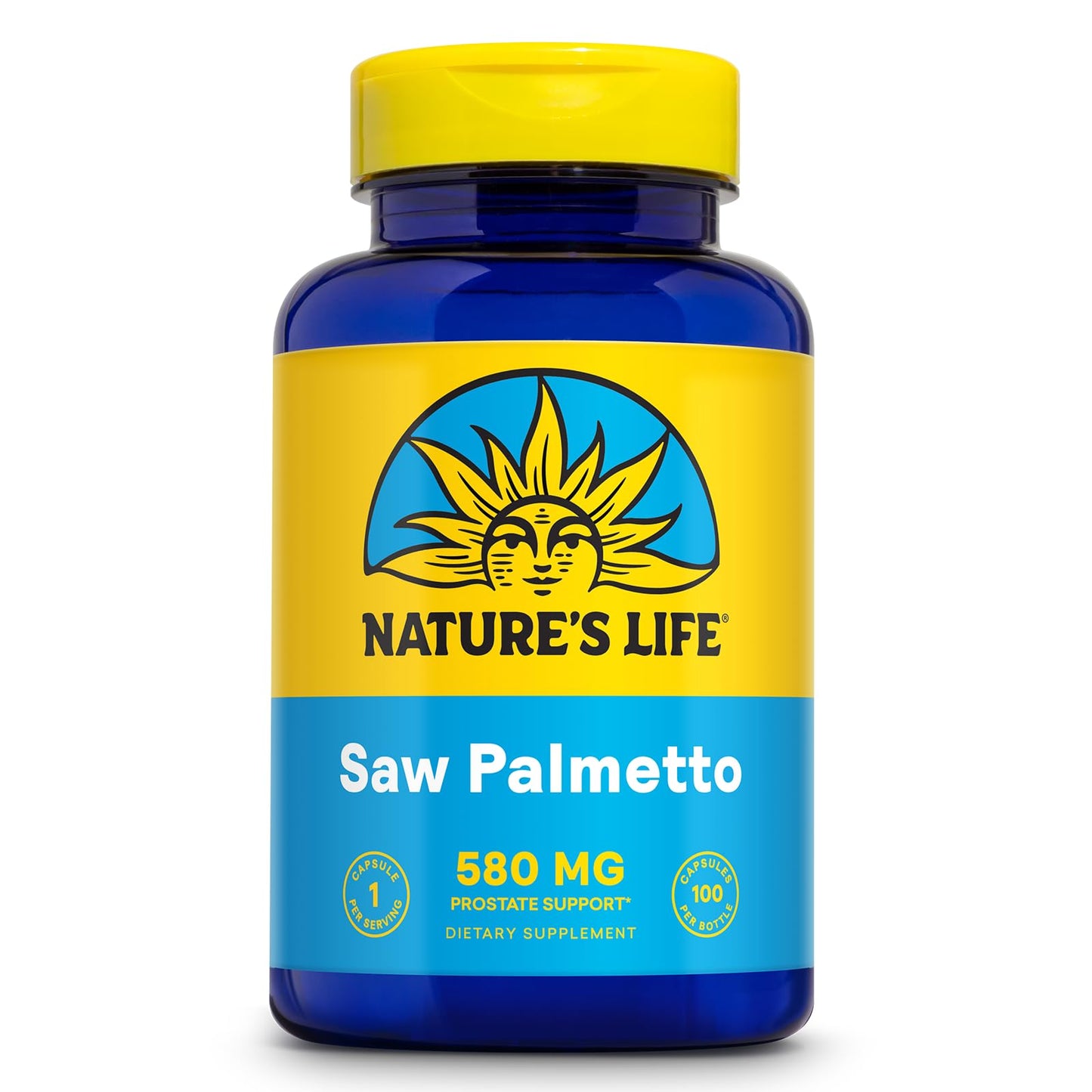 Nature's Life Saw Palmetto for Men 580mg Capsules, 100 Count