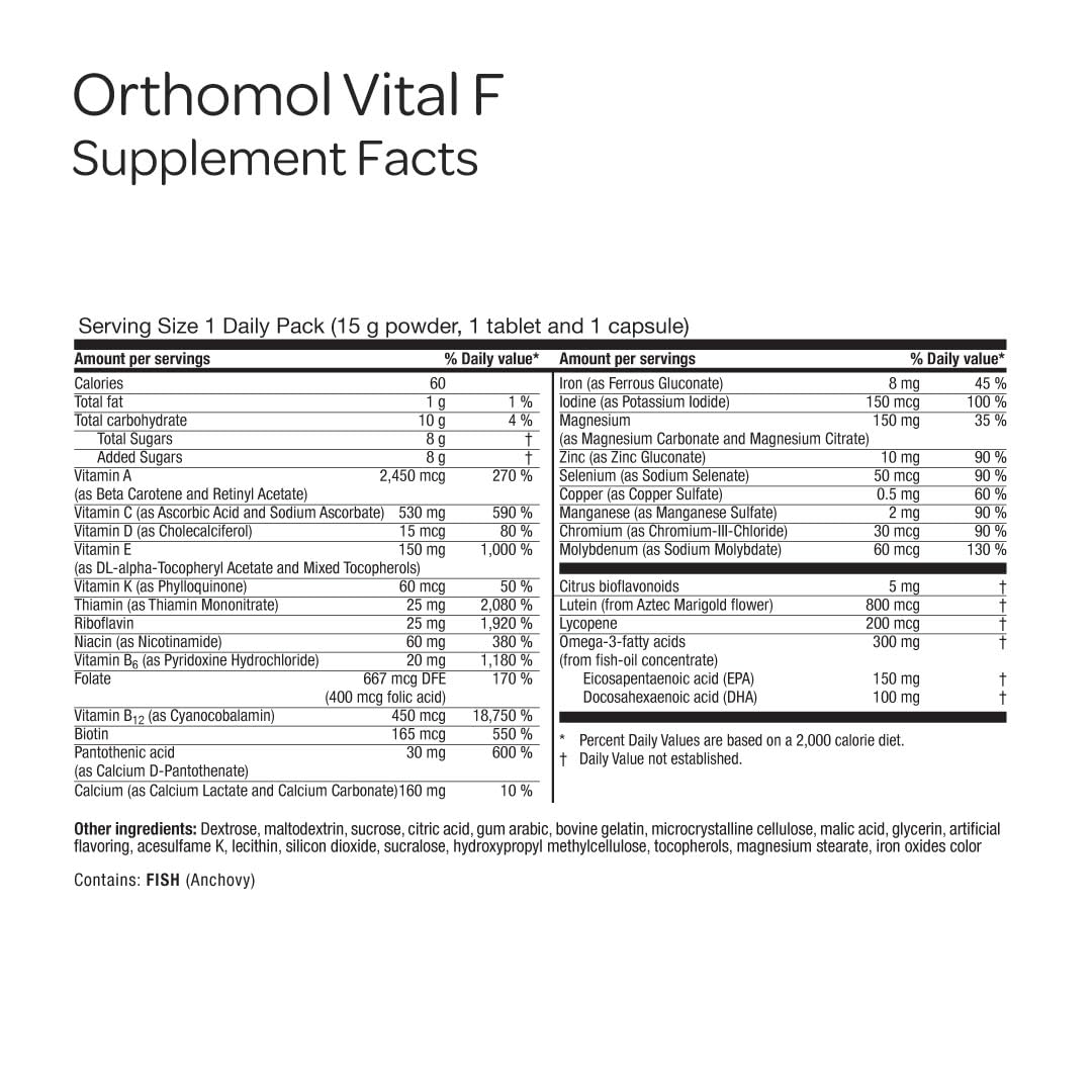 Orthomol Vital F Women's Multivitamin Tablets 30 Count