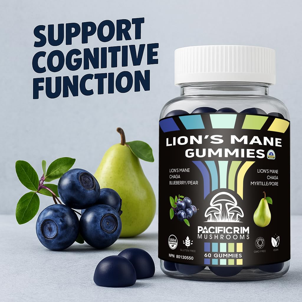 Pacific Rim Mushrooms Lion’s Mane + Chaga Performance Gummies 60 Gummies