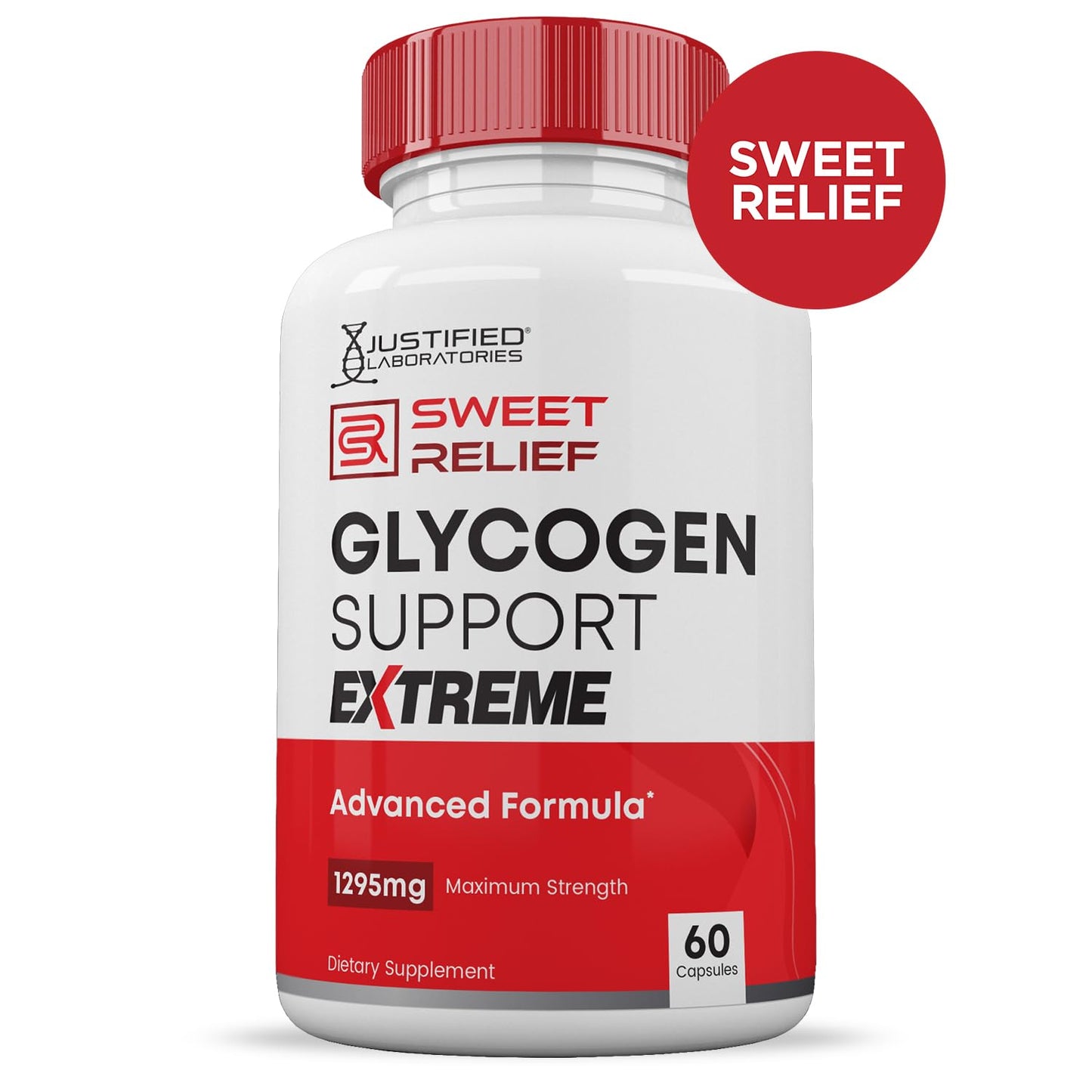 Justified Laboratories Sweet Relief Glycogen Support Extreme Advanced Formula 1295mg Capsule, 120 Capsules