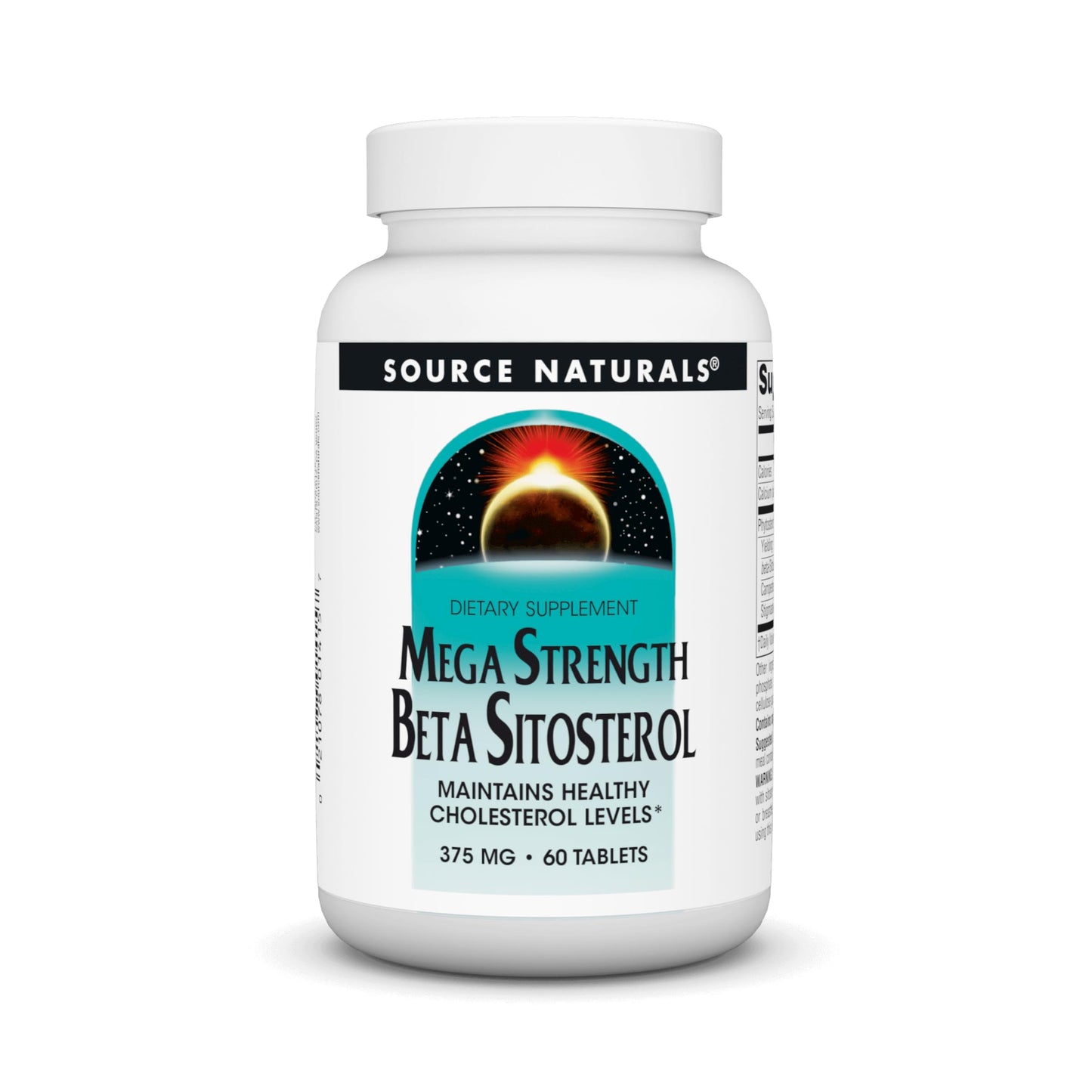 Source Naturals Mega Strength Beta Sitosterol 375mg Tablets, 60 Count