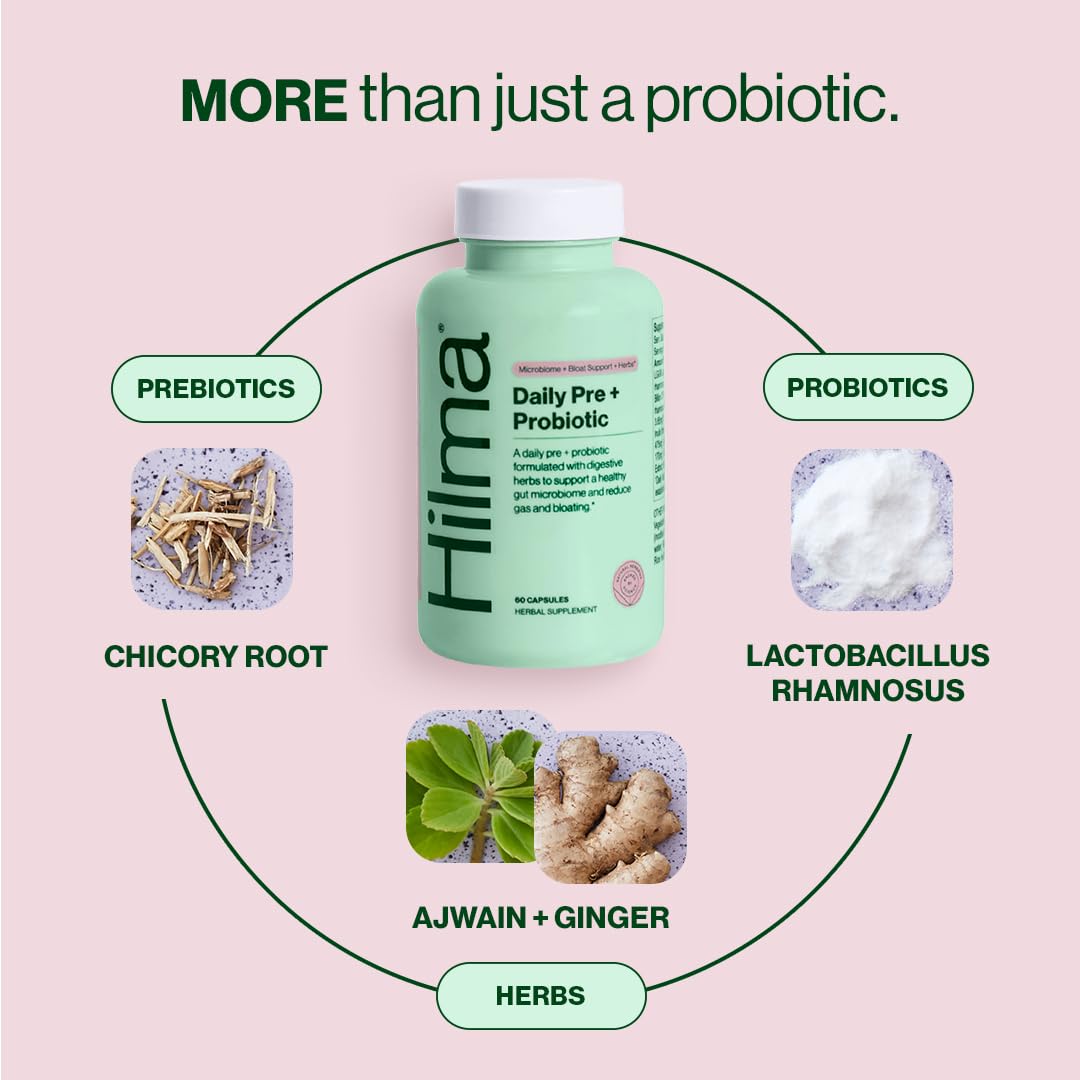 Hilma Pre and Probiotic with Herbs Capsules 60 Count