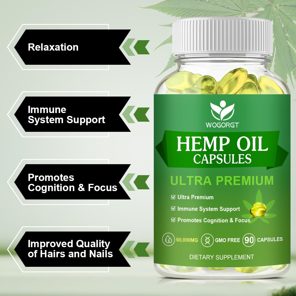 WOGORGT Hemp Oil Capsules 180 Capsules