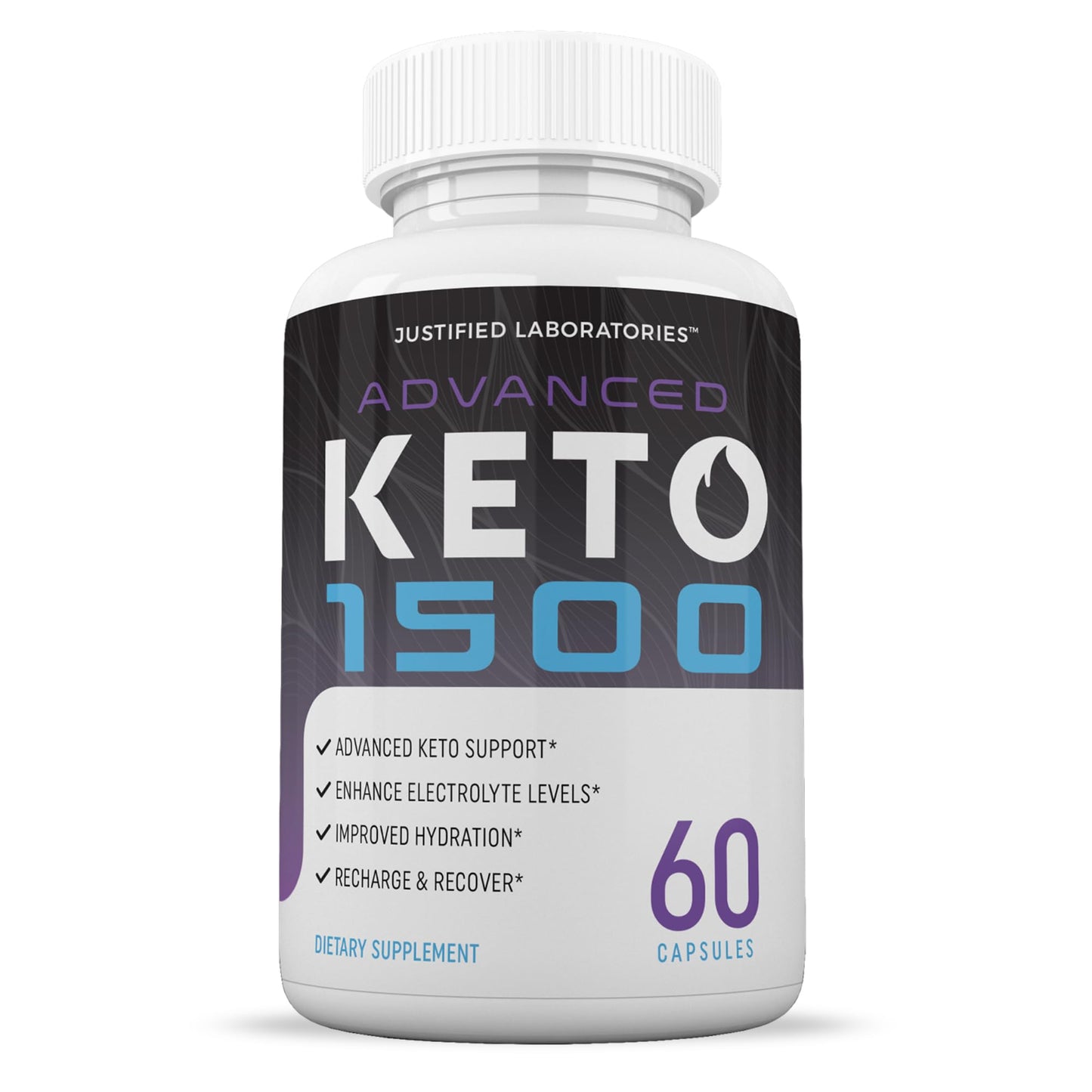 Justified Laboratories Advanced Keto 1500 - Ketogenic Support from Apple Cider Vinegar, Green Tea Leaf, Vitamin C, Vitamin D3 & Extra Virgin Olive Oil - 60 Capsules