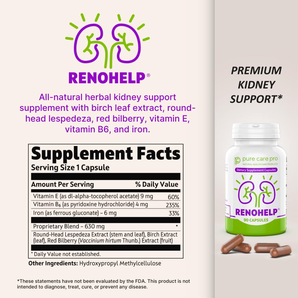 Pure Care Pro Renohelp Kidney Support Capsule 90 Count