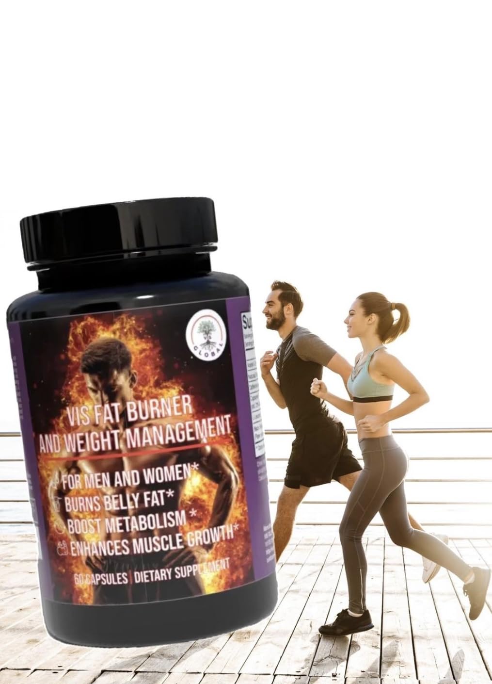 Vis Global Fat Burner Weight Loss Supplement Capsule, 60 Count