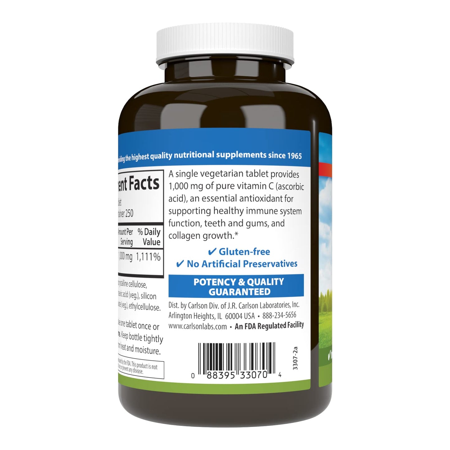Carlson Vitamin C 1,000 mg Tablet, 250 Count