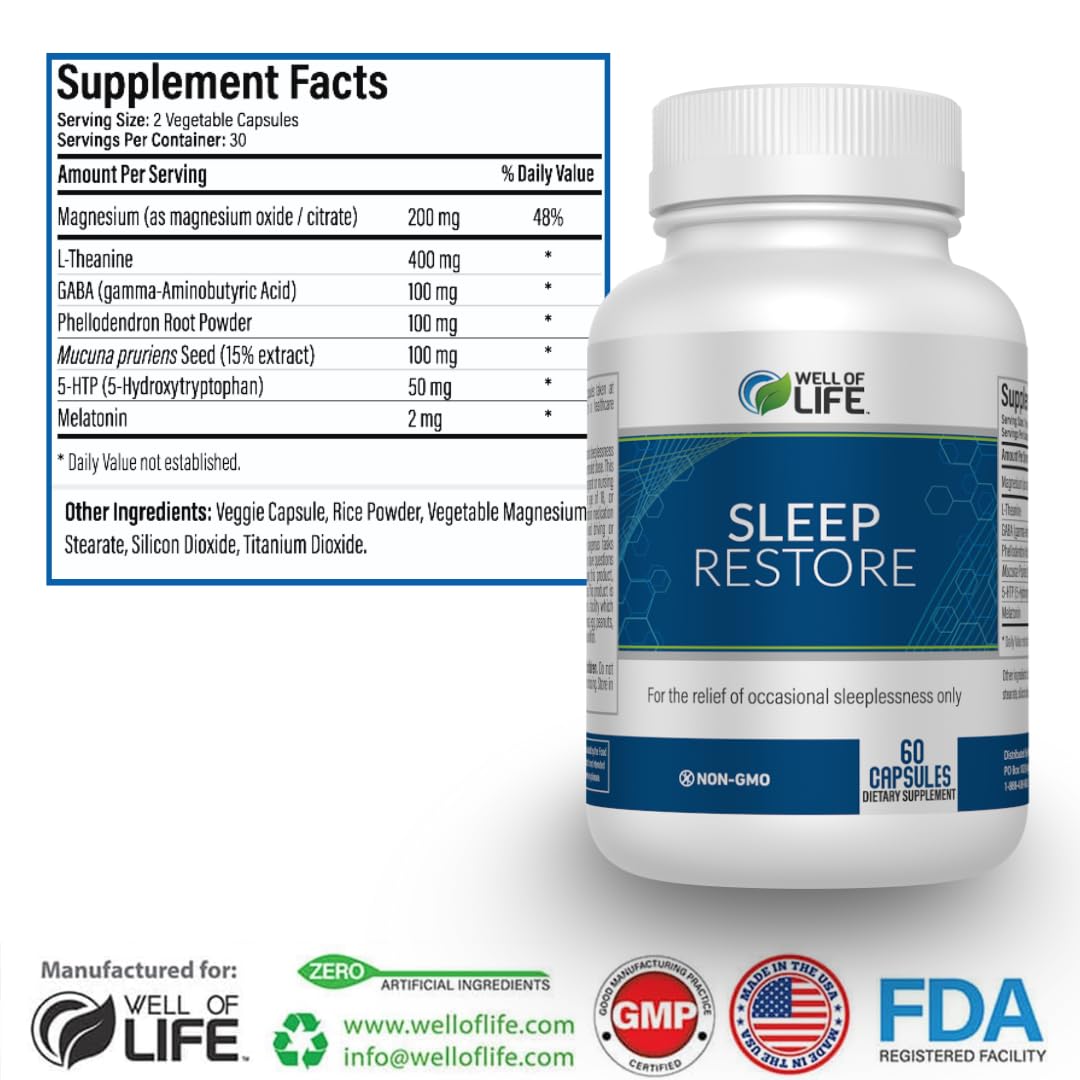 Well of Life Sleep Support Supplement for Adults Capsule 60