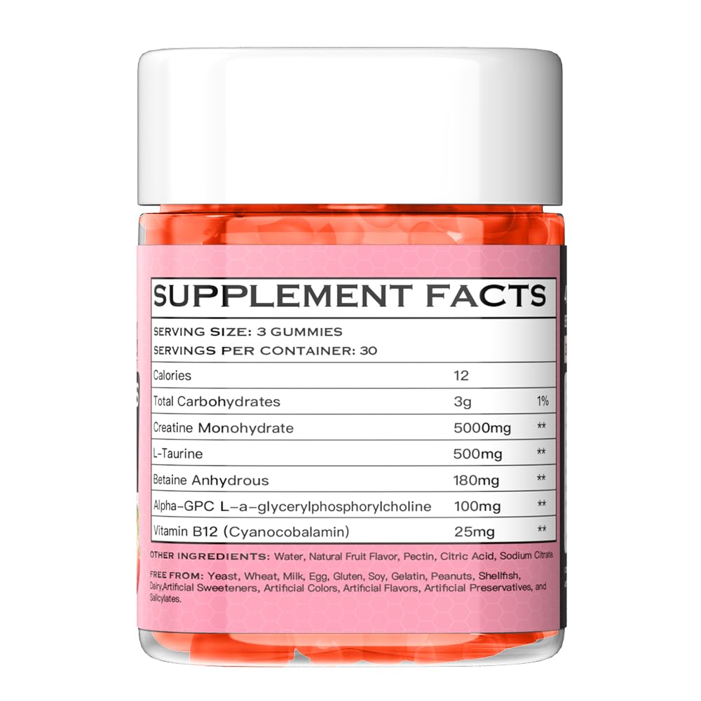 Ydizon Creatine Monohydrate Gummies Complex for Men & Women, 90 Count