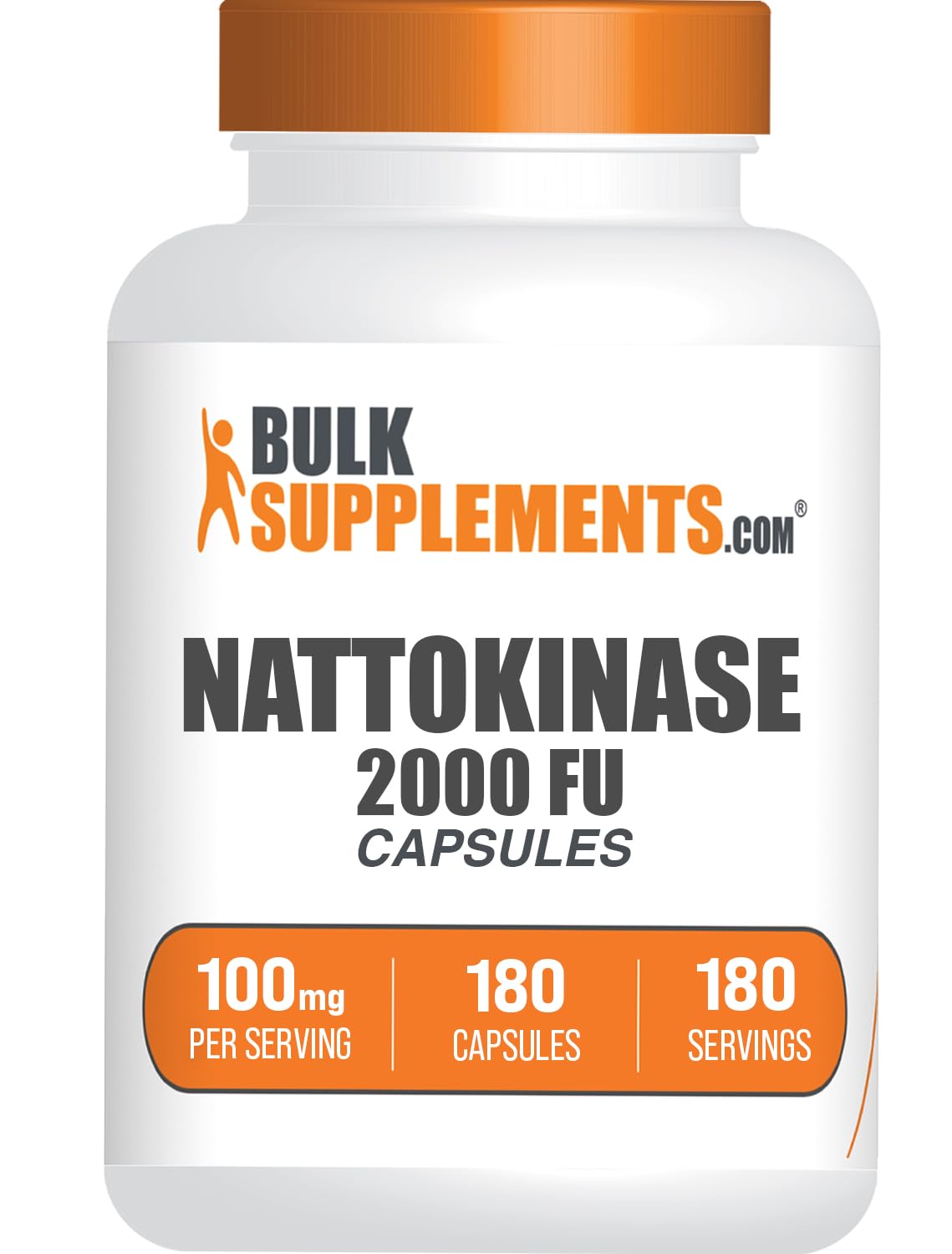 BulkSupplements Nattokinase 2000 FU Capsules, 180 Count
