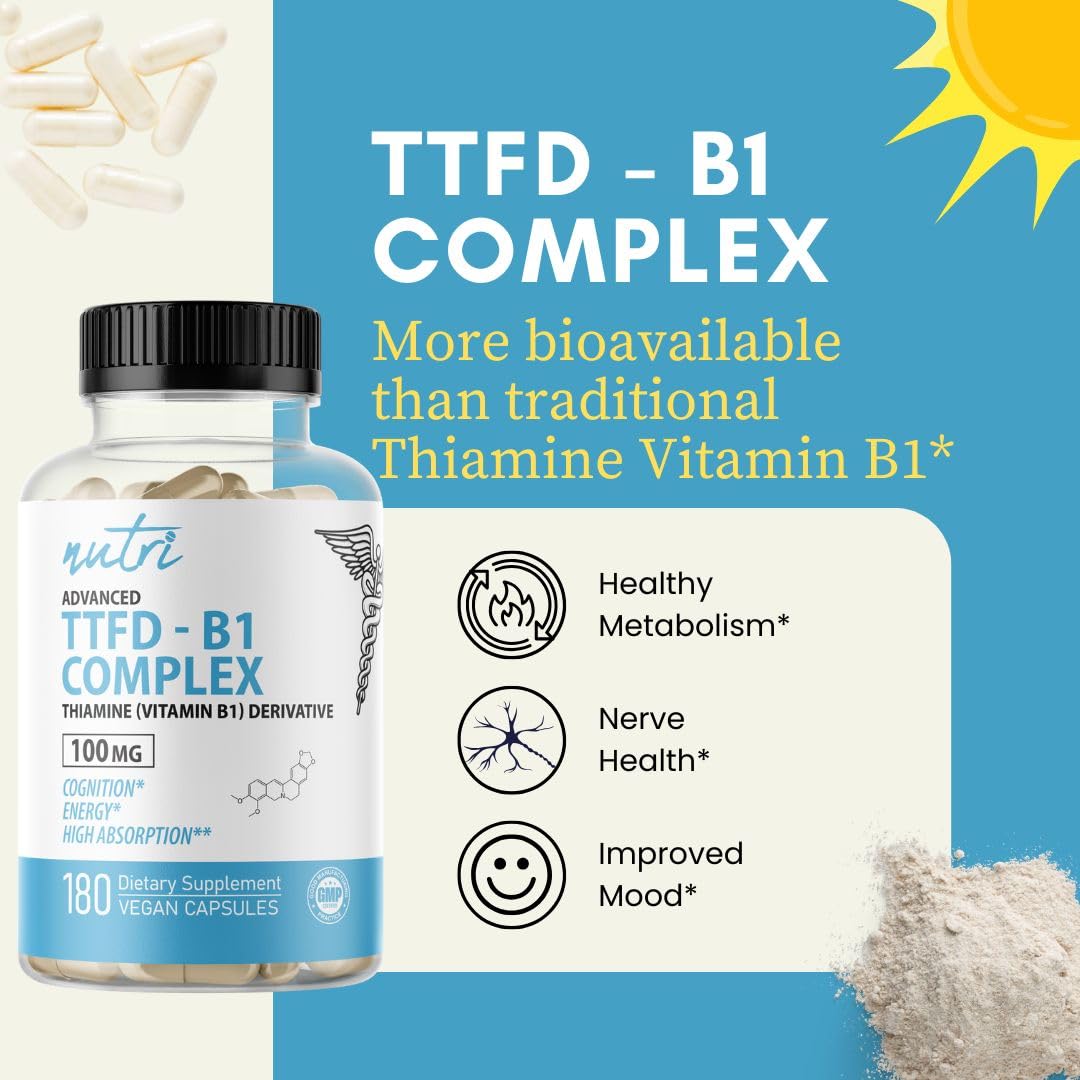 Nature's Fusions Nutri TTFD Thiamine B1 Supplement Capsule, 180 Count