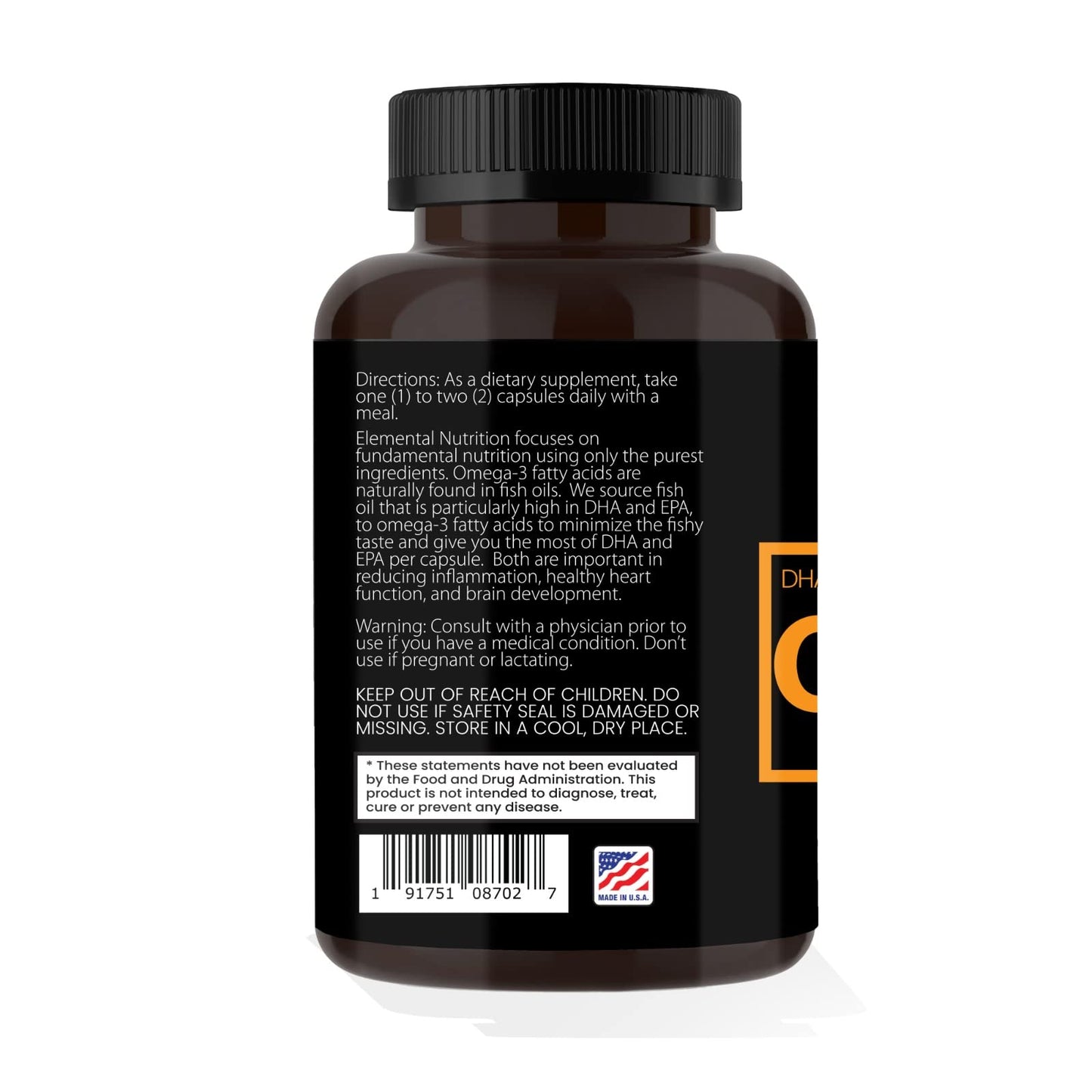 Elemental Nutrition Omega-3 from Fish Oils Softgels, 60 Softgels