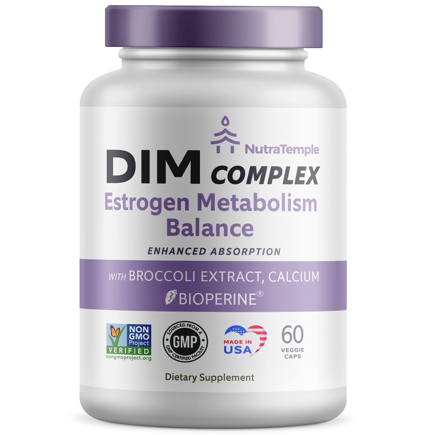 NUTRATEMPLE Diindolylmethane (DIM) Supplement Capsules, 60 Count