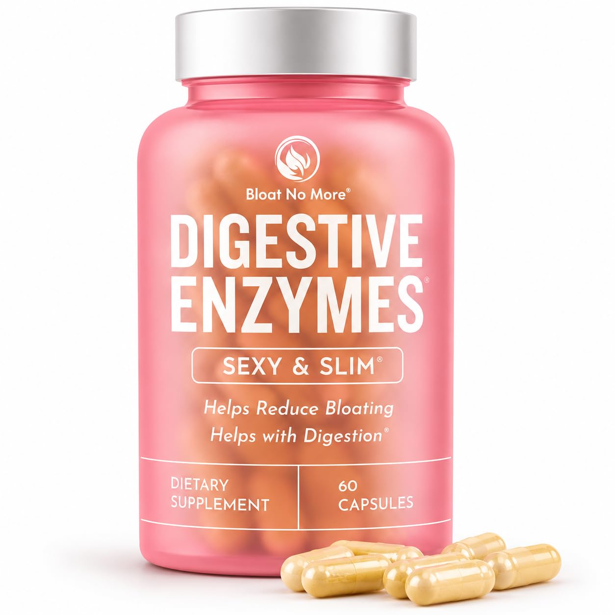 Bloat No More Digestive Enzymes for Women, Bloating & Gas Relief, 60 Capsules