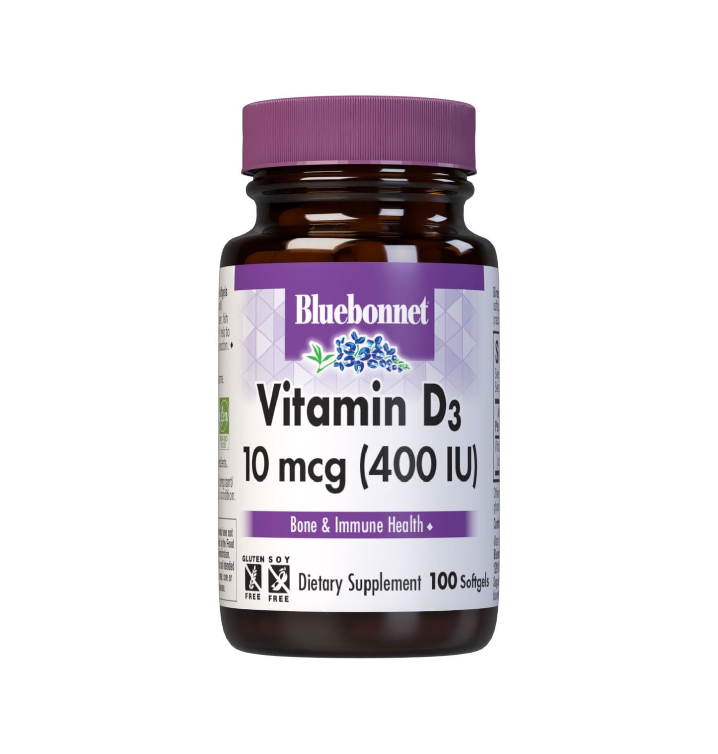 BlueBonnet Vitamin D3 400 IU Softgels, 100 Softgels