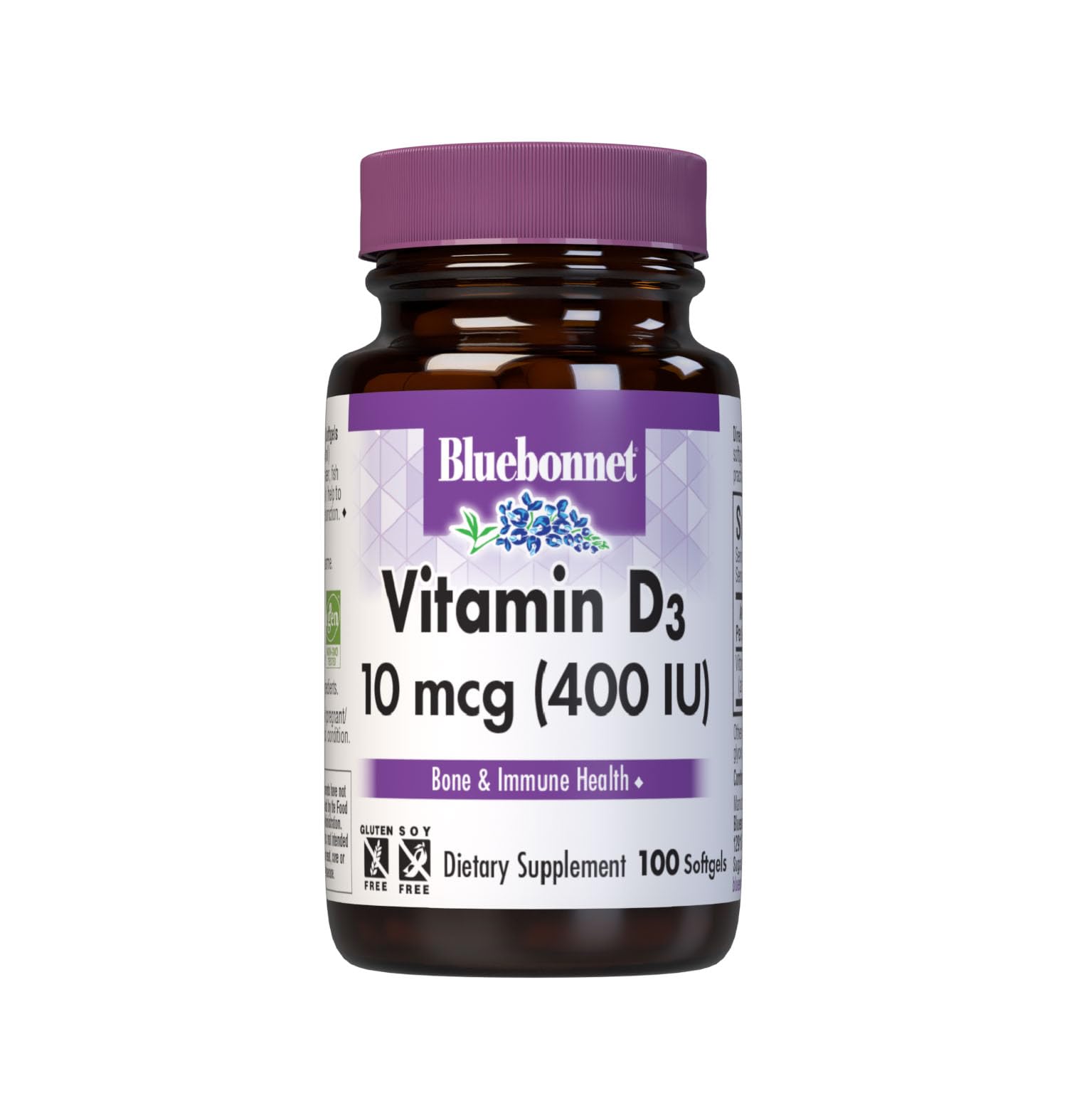 BlueBonnet Vitamin D3 400 IU Softgels, 100 Softgels