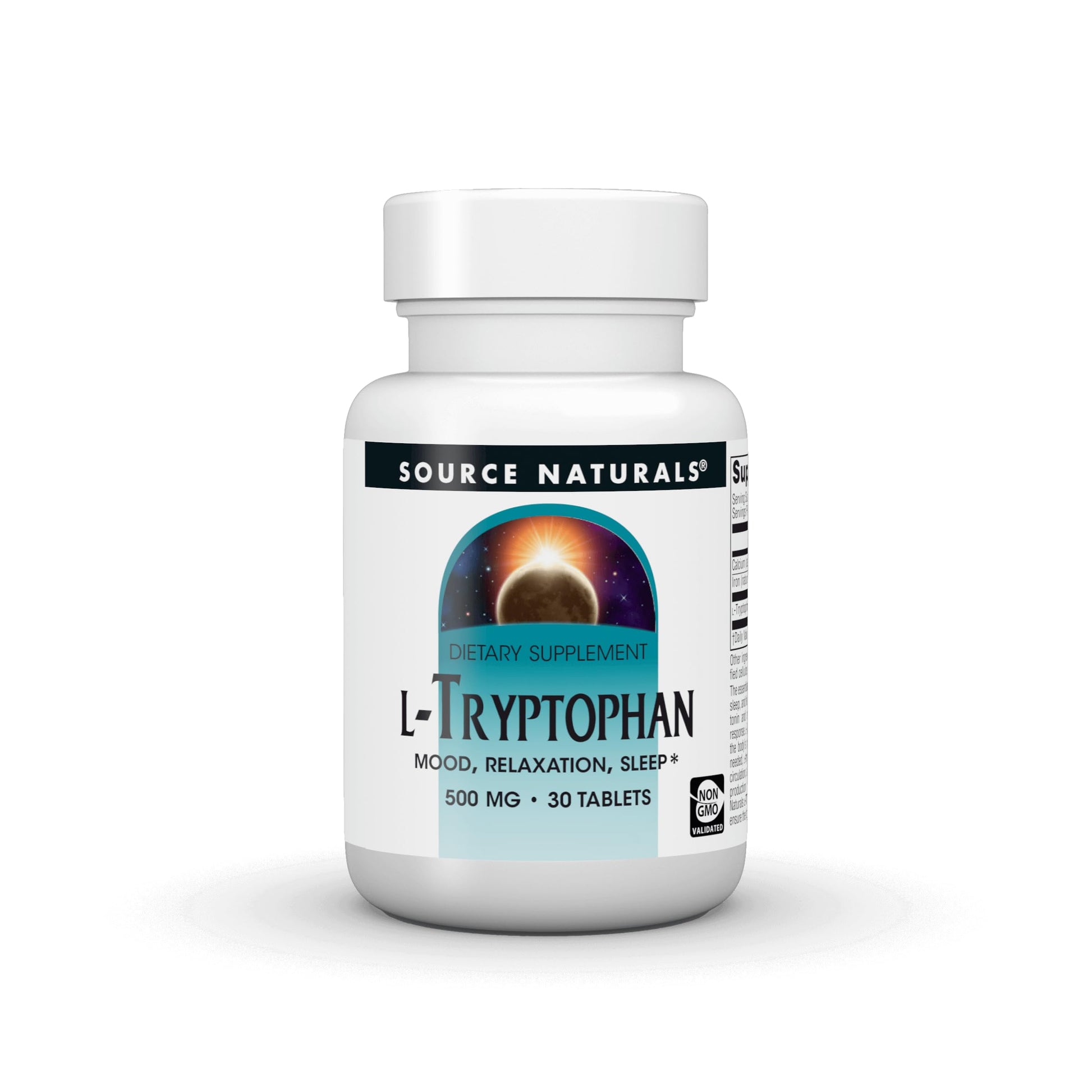 Source Naturals L-Tryptophan for Mood, Relaxation, and Sleep* 500mg, 30 Tablets