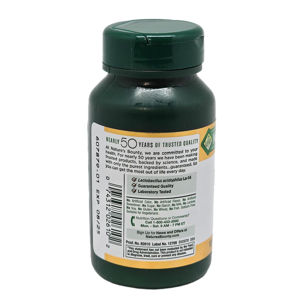 Nature's Bounty Probiotic Acidophilus 120 Tablets
