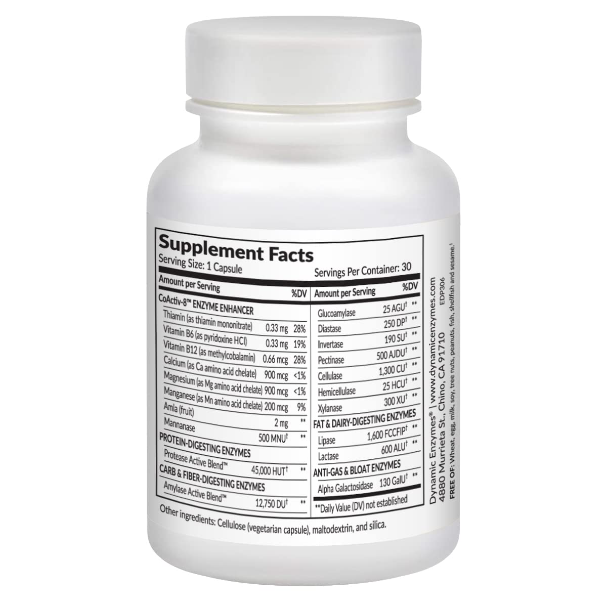 Dynamic Enzymes Eat E-Z Digestive Enzymes 30 Capsules