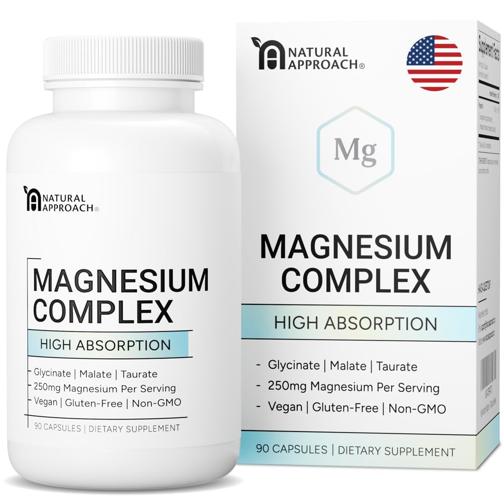 Natural Approach High Absorption Magnesium Complex with Glycinate, Malate & Taurate, 90 Capsules