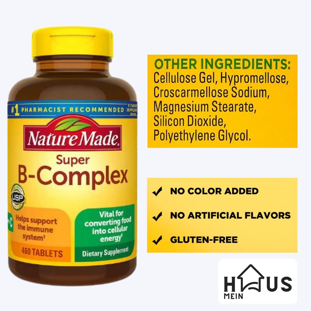 MEIN HAUS Nature Made Super B Energy Complex Tablets, 460 Tablets