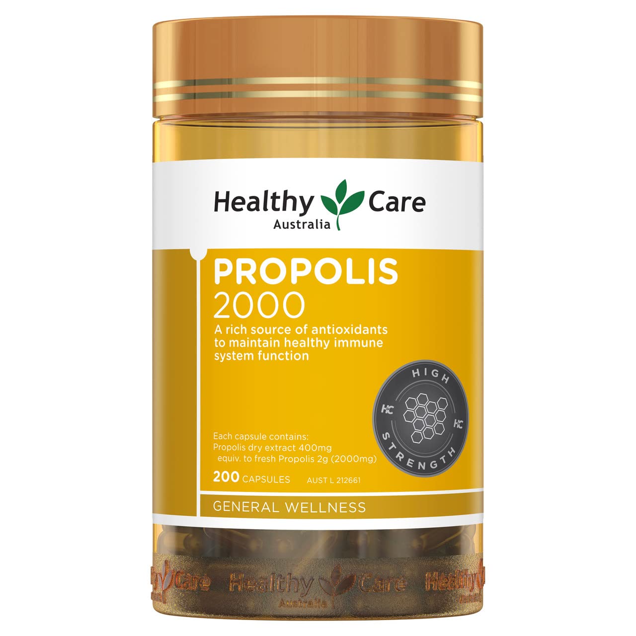 Healthy Care Propolis 2000 Capsules, 200 Count
