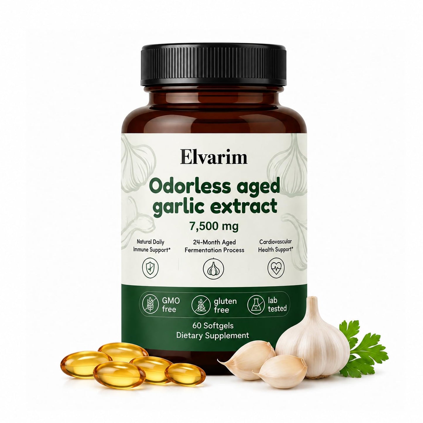 Pricyru Elvarim Odorless Aged Garlic Extract Capsule 60 Count
