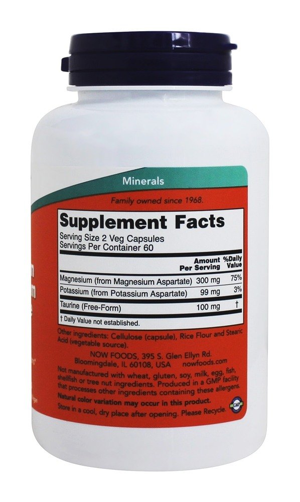 NOW Foods Magnesium & Potassium Aspartate 360 Capsules
