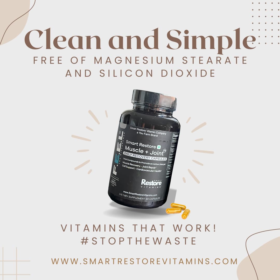 Smart Restore Vitamins Wellness Bundle Complete Multivitamin and Joint Support Formula with Turmeric, CoQ10 & Hyaluronic Acid Capsules, 150 Count