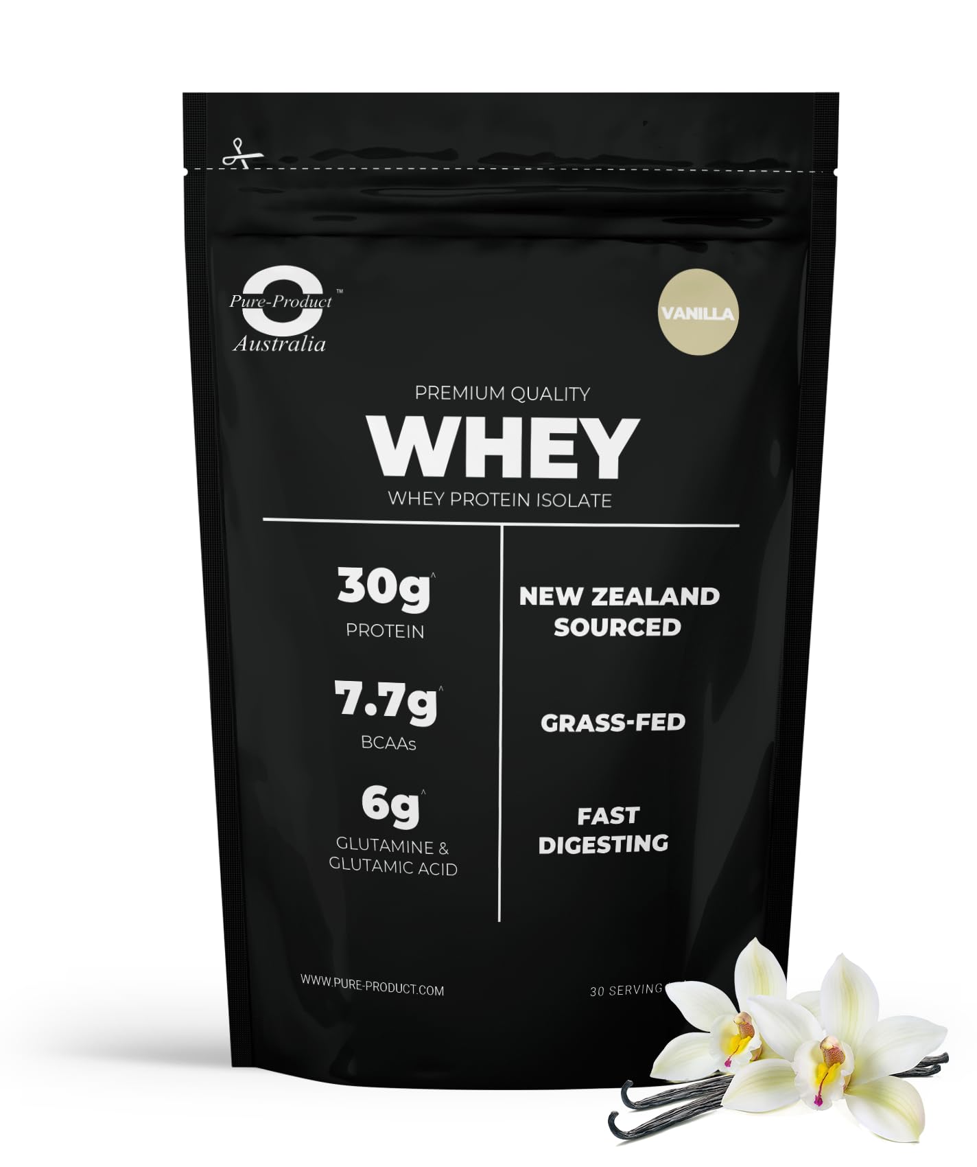 Pure Product Australia Whey Protein Isolate & Hydrolyzed Powder Vanilla Pack of 2 x 2.2 lb
