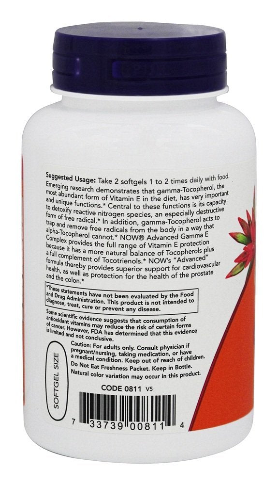 NOW Foods Advanced Gamma E Capsule 1 Count