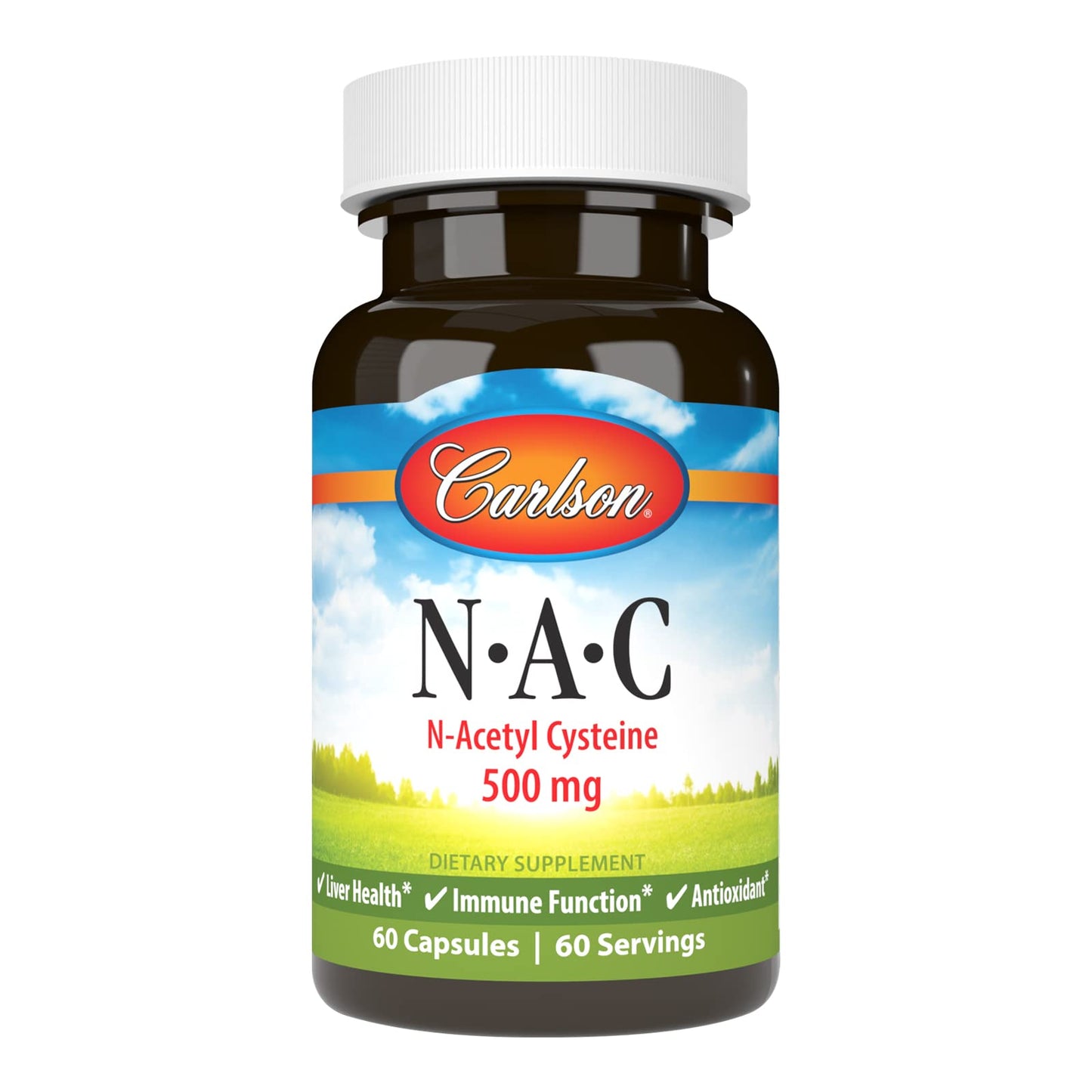 Carlson N-Acetyl Cysteine 500 mg, 60 Vegetarian Capsules