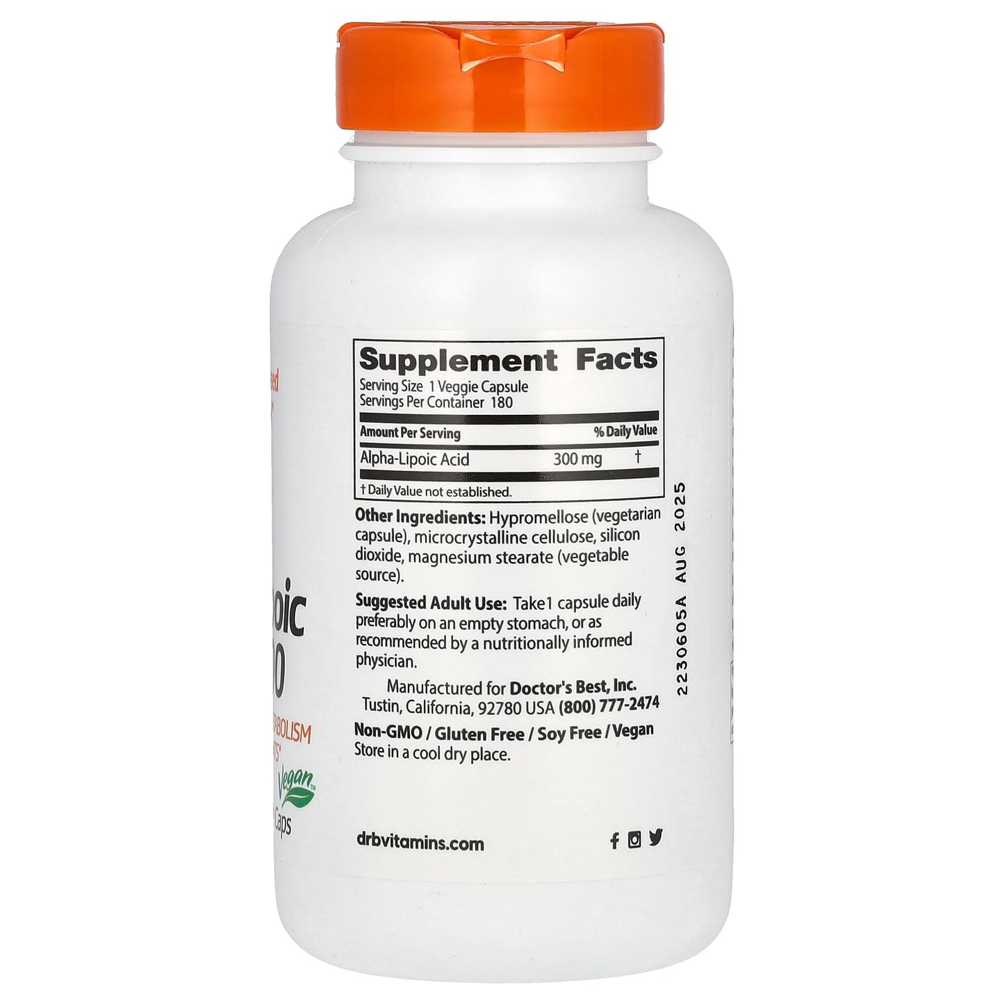Doctor's Best Alpha Lipoic Acid 300-180 Capsule 1 Count