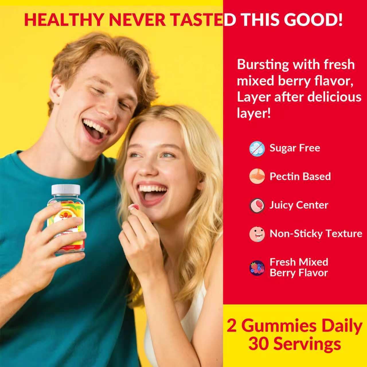 ESSENJOYY Methylated Vitamin B Complex Gummies 60 Count